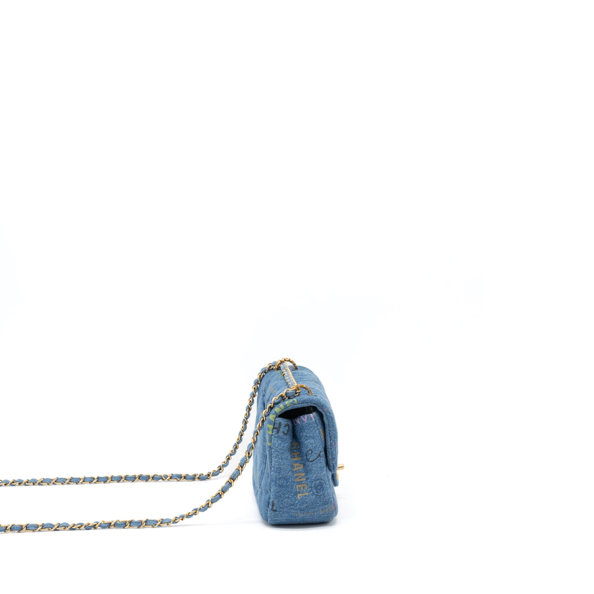 CHANEL 22P BLUE DENIM FLAP BAG DENIM BLUE BRUSHED GHW (MICROCHIP)