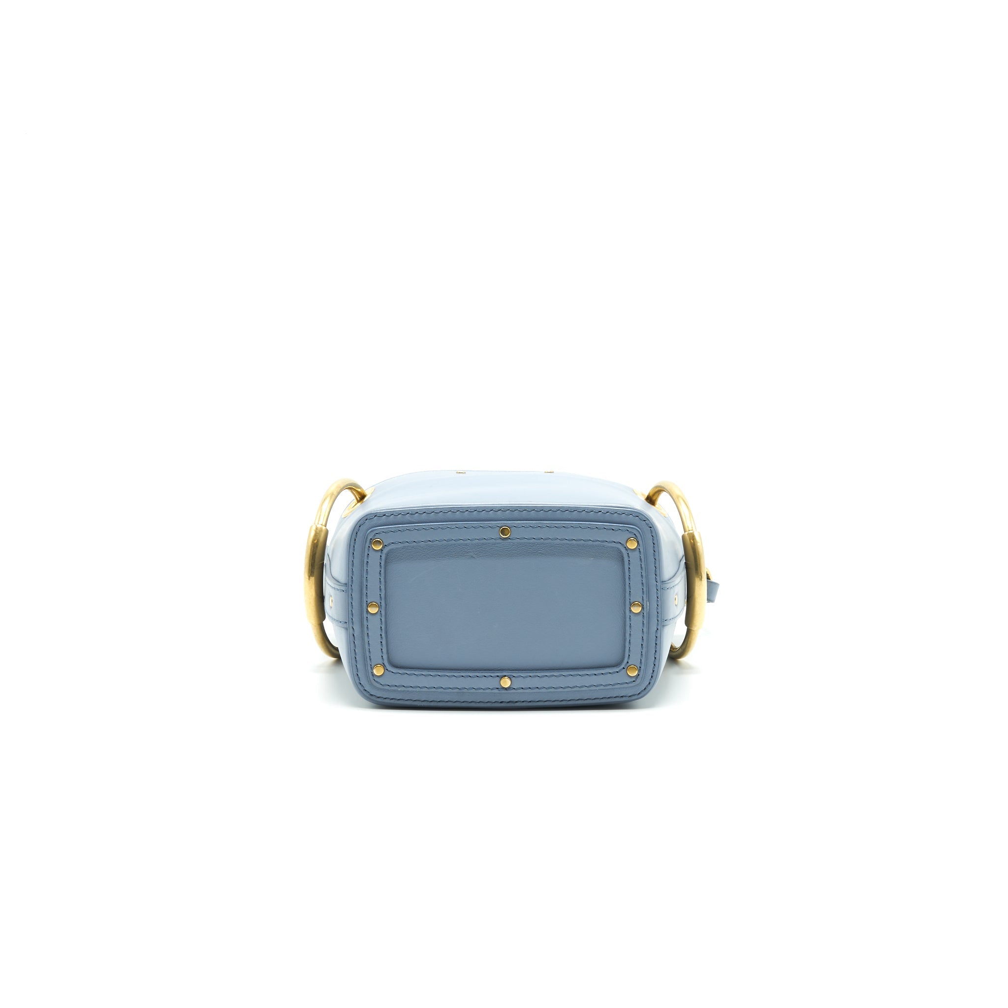 CHLOE ROY BUCKET LEATHER CROSS BODY BAG LIGHT BLUE