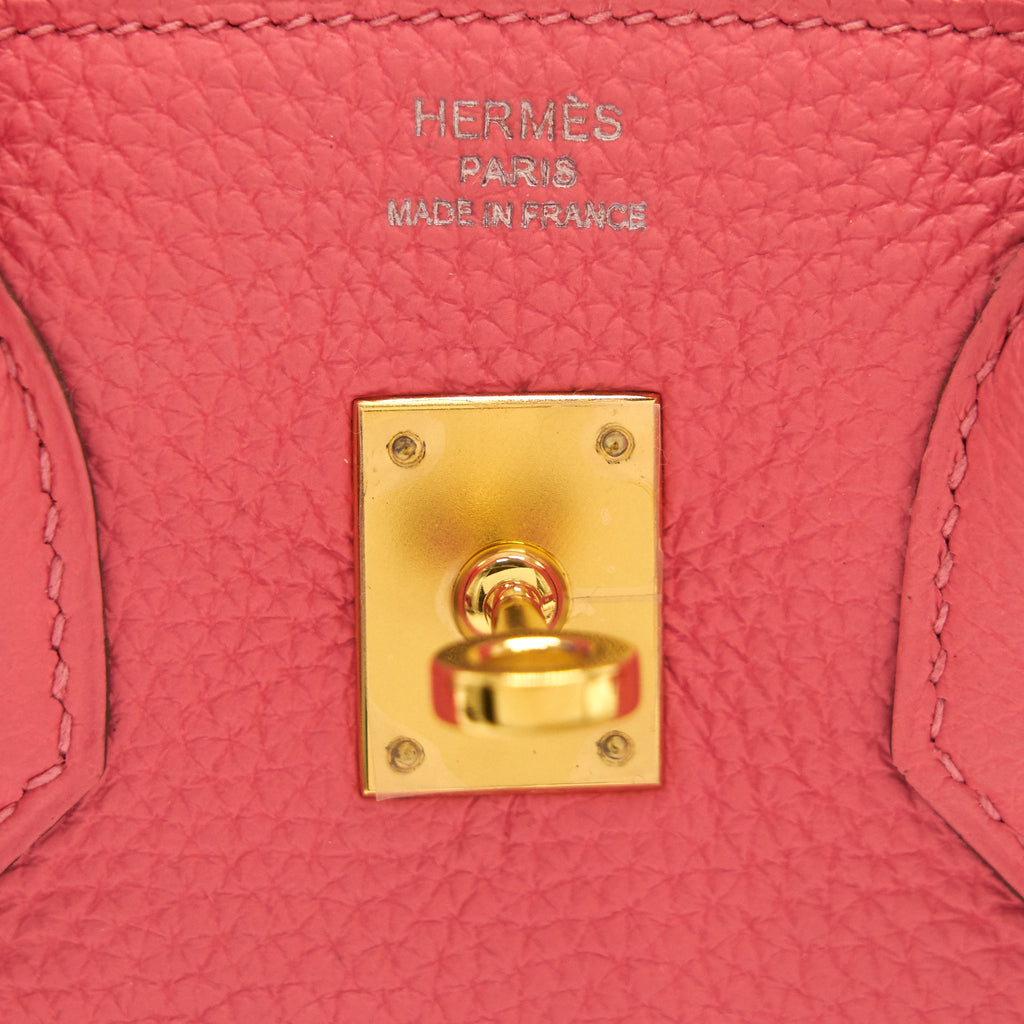 HERMES BIRKIN TOGO 25 ROSE LIPSTICK GHW