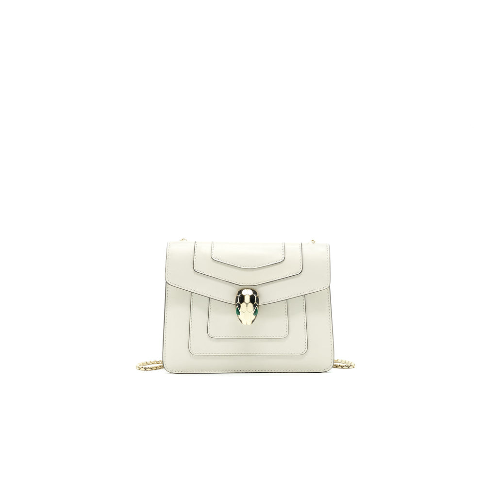 BVLGARI SERPENTI FOREVER CROSSBODY BAG WHITE