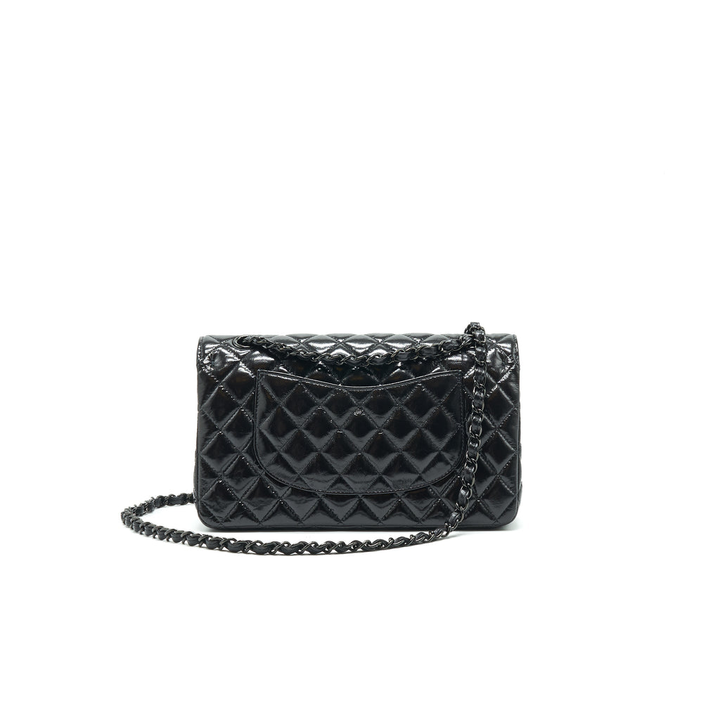 CHANEL MEDIUM CLASSIC DOUBLE FLAP BAG SHINY CRUMPLED CALFSKIN