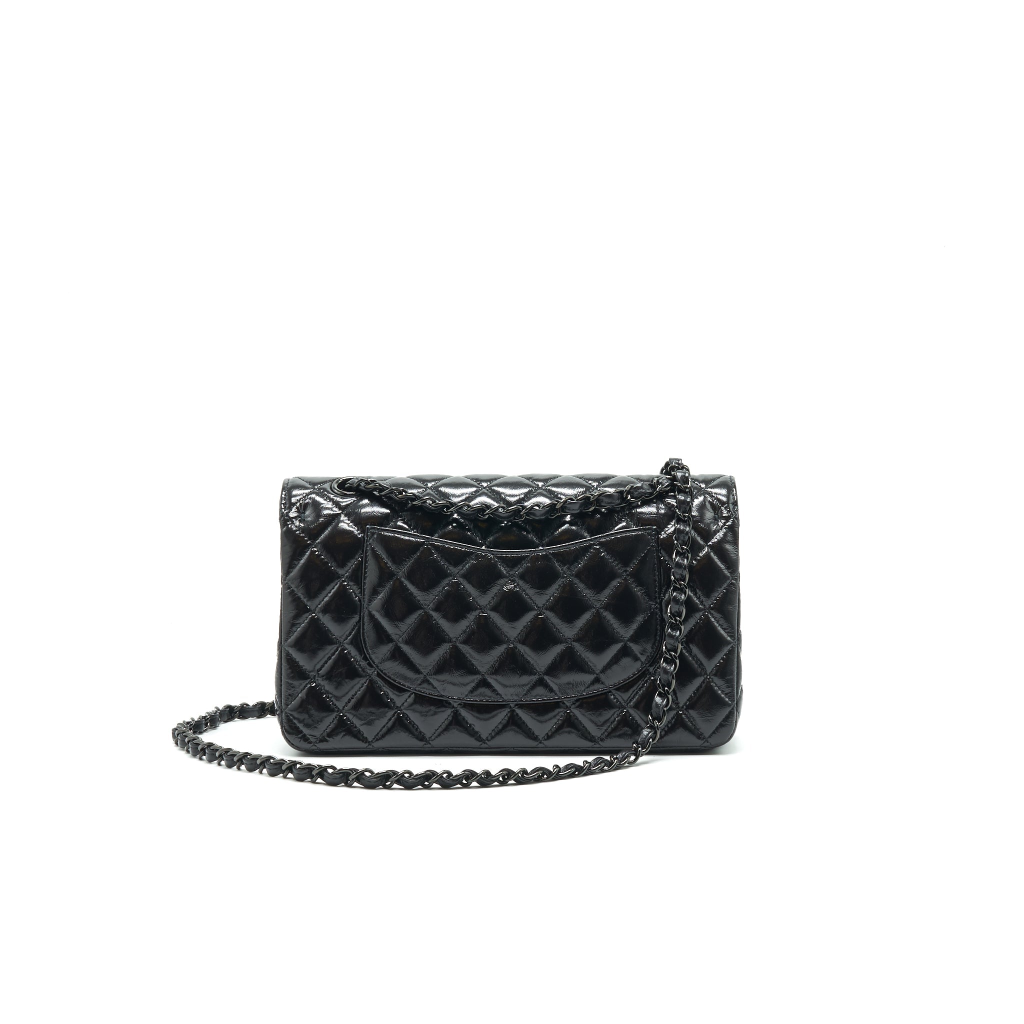 CHANEL MEDIUM CLASSIC DOUBLE FLAP BAG SHINY CRUMPLED CALFSKIN