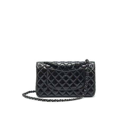 CHANEL MEDIUM CLASSIC DOUBLE FLAP BAG SHINY CRUMPLED CALFSKIN