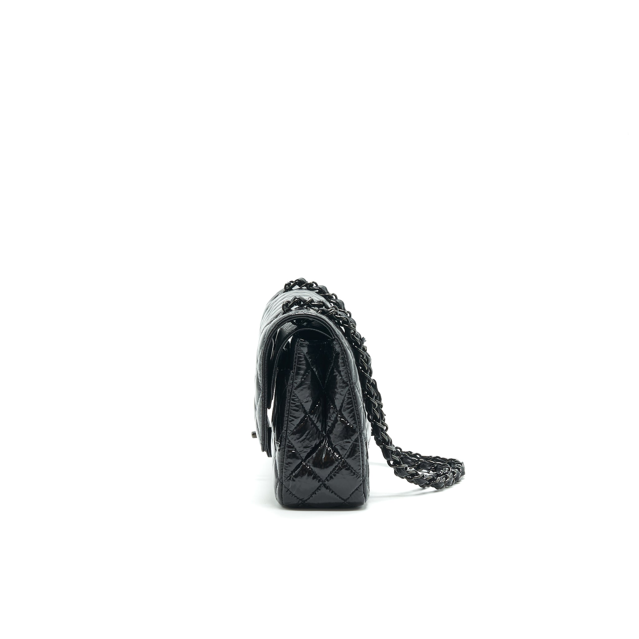CHANEL MEDIUM CLASSIC DOUBLE FLAP BAG SHINY CRUMPLED CALFSKIN