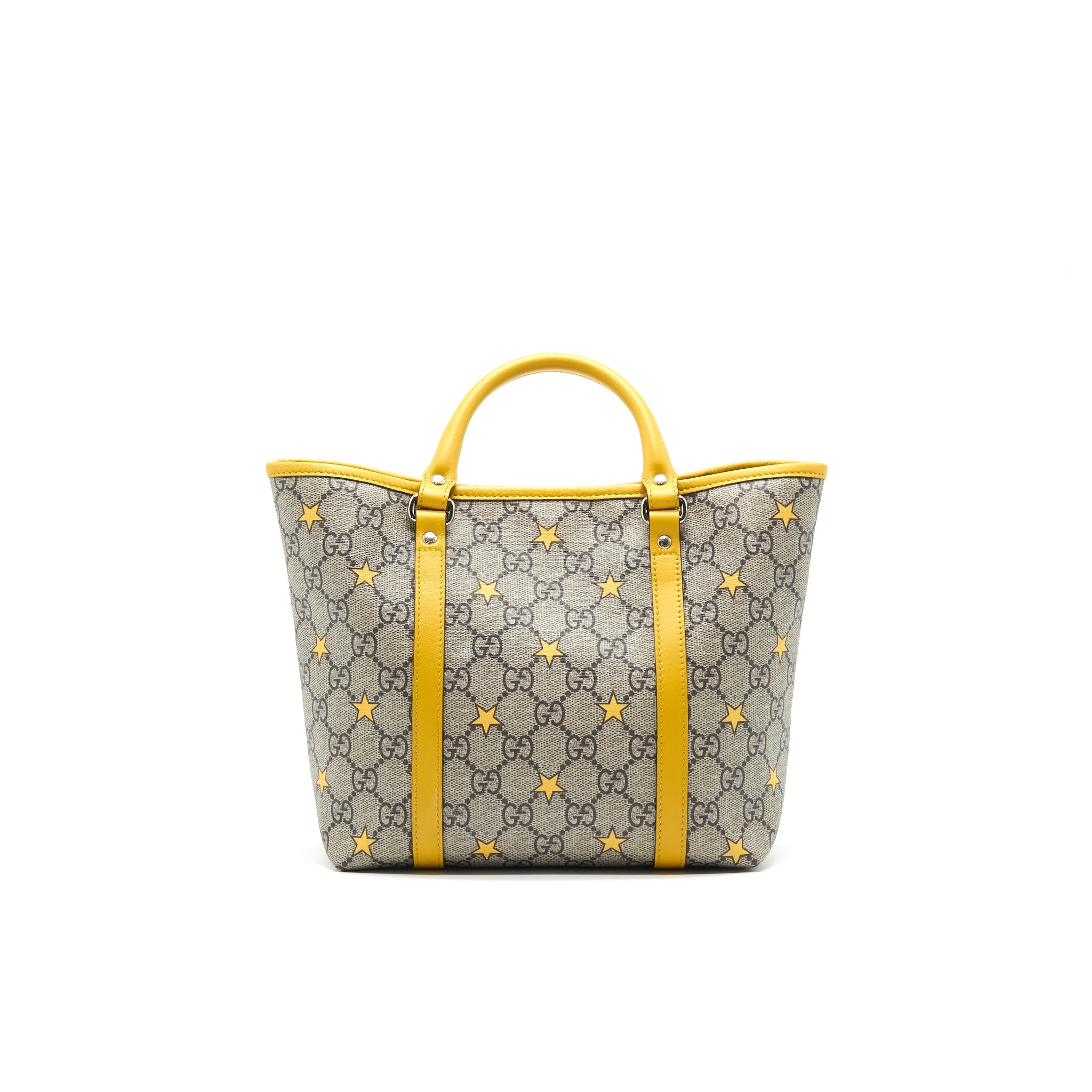 GUCCI KID'S GG SUPREME TOTE BAG YELLOW STAR