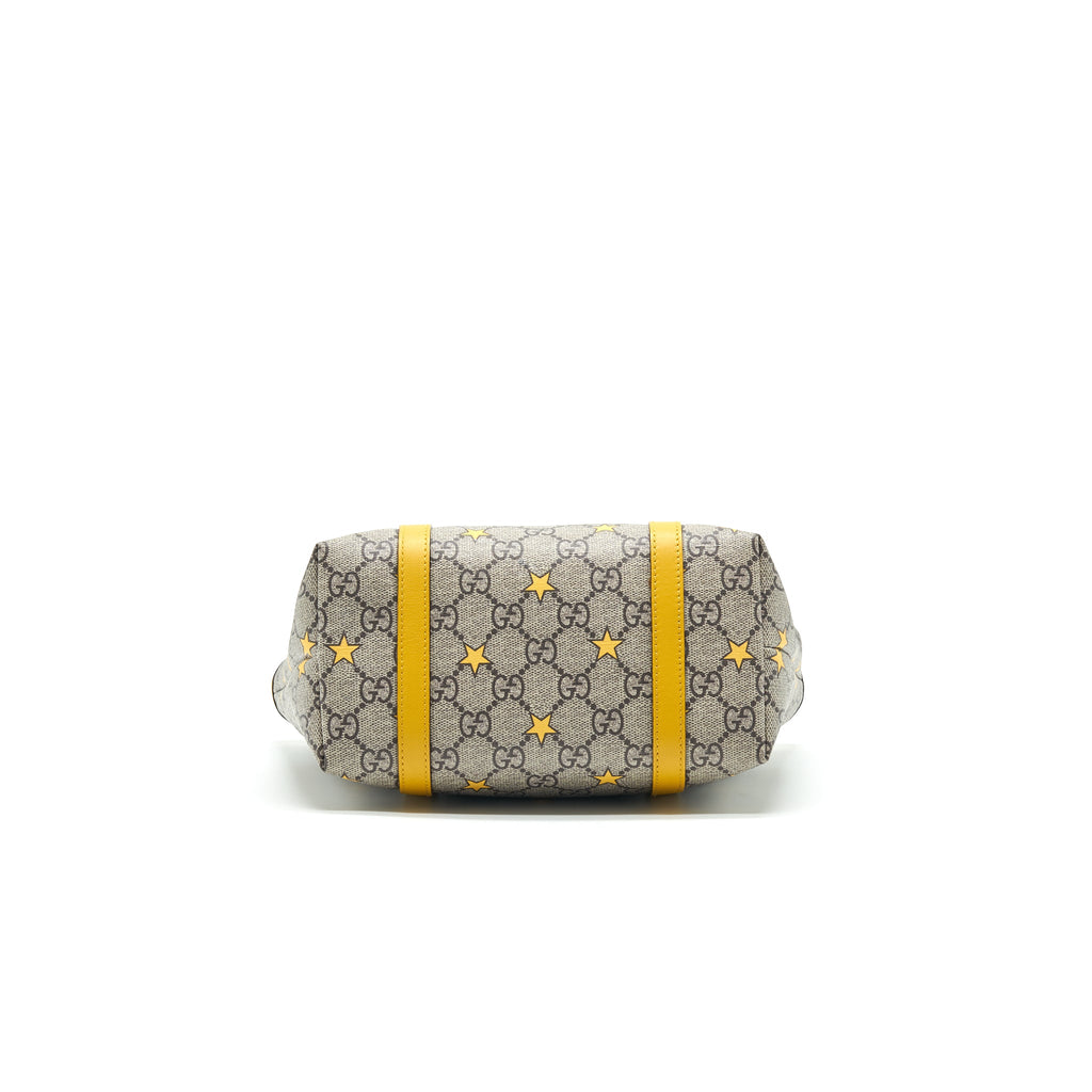 GUCCI KID'S GG SUPREME TOTE BAG YELLOW STAR