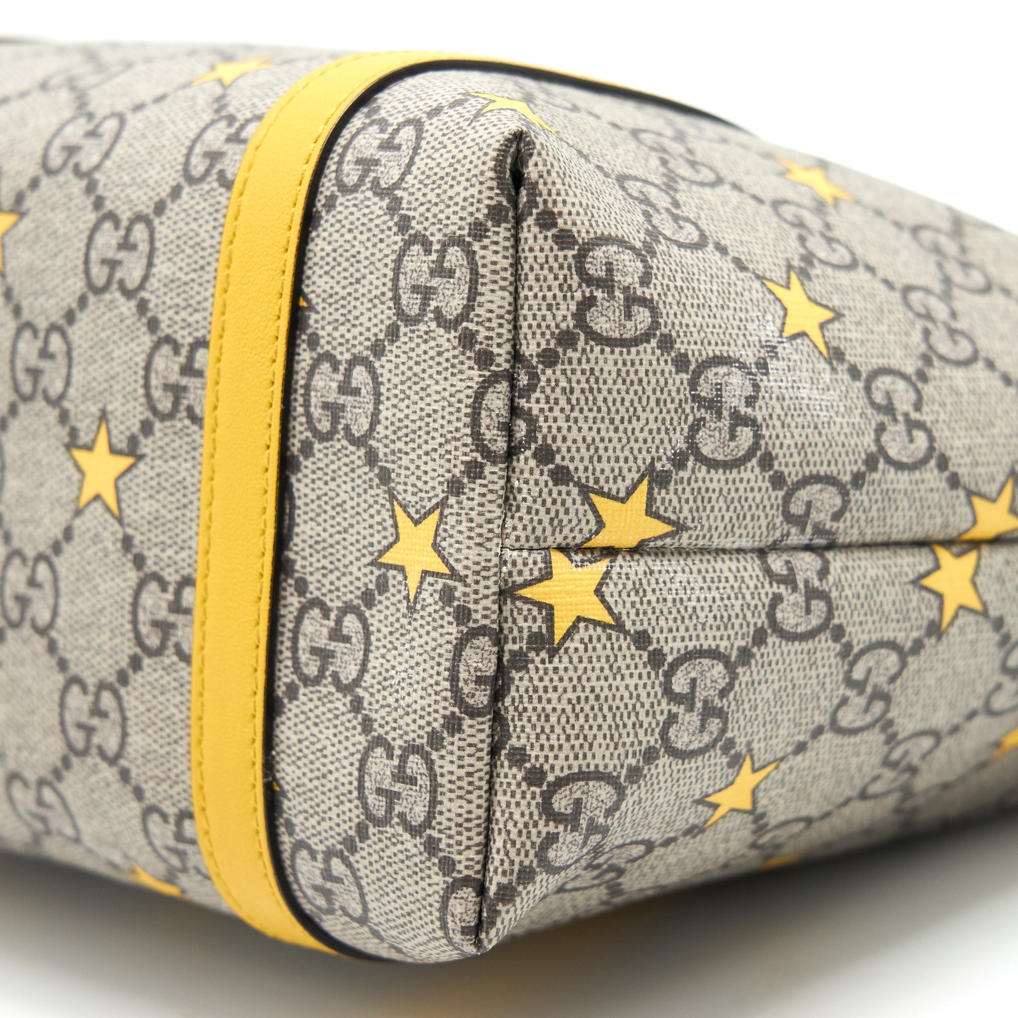 GUCCI KID'S GG SUPREME TOTE BAG YELLOW STAR