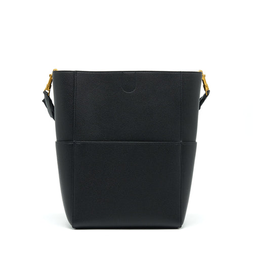 CELINE SANGLE BUCKET BAG BLACK WITH GHW