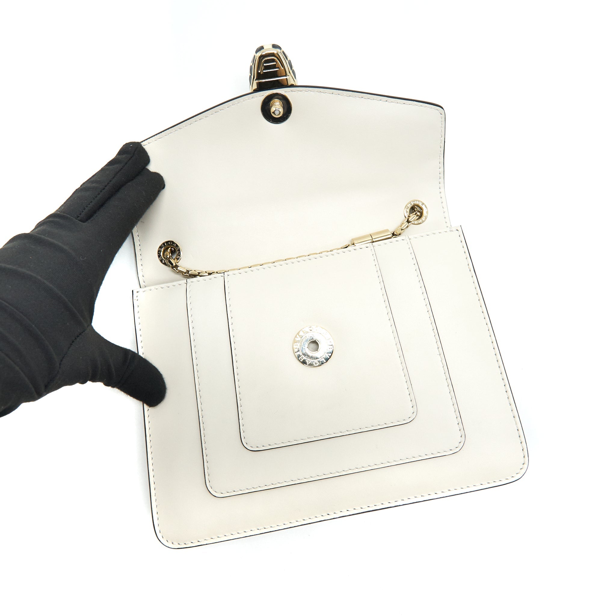 BVLGARI SERPENTI FOREVER CROSSBODY BAG WHITE