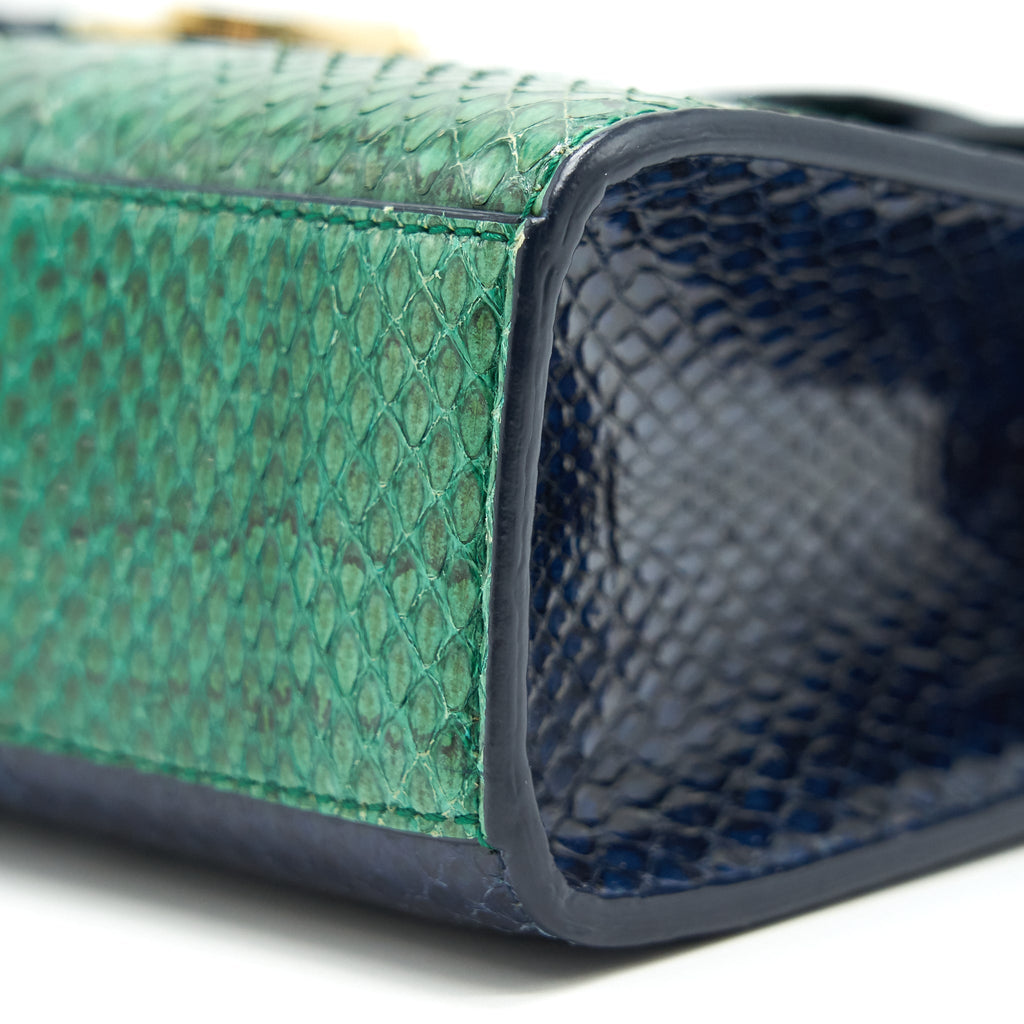 CHRISTIAN DIOR PYTHON CLUTCH/ CROSSBODY BAG MULTI COLOUR