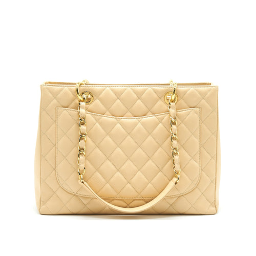 CHANEL CAVIAR GRAND SHOPPING TOTE GST BEIGE