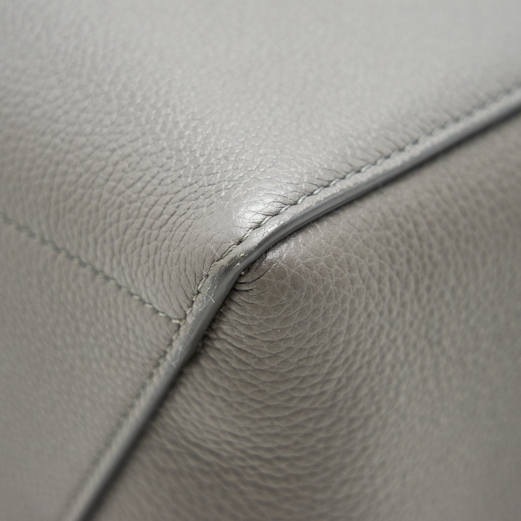 CELINE SANGLE BUCKET BAG DARK GREY WITH BLACK STITCHING