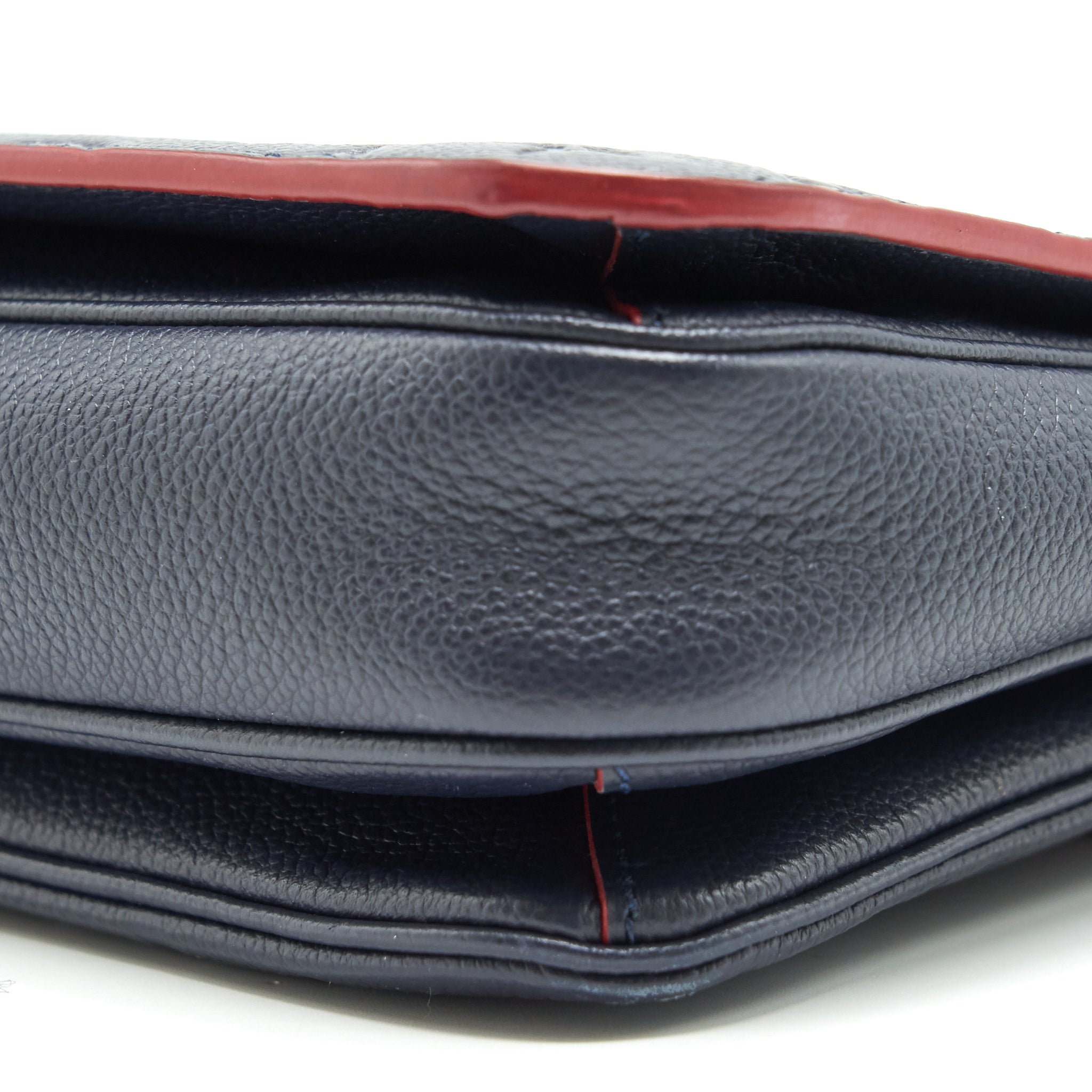 LOUIS VUITTON POCHETTE METIS MONOGRAM EMPREINTE LEATHER MARINE ROUGE