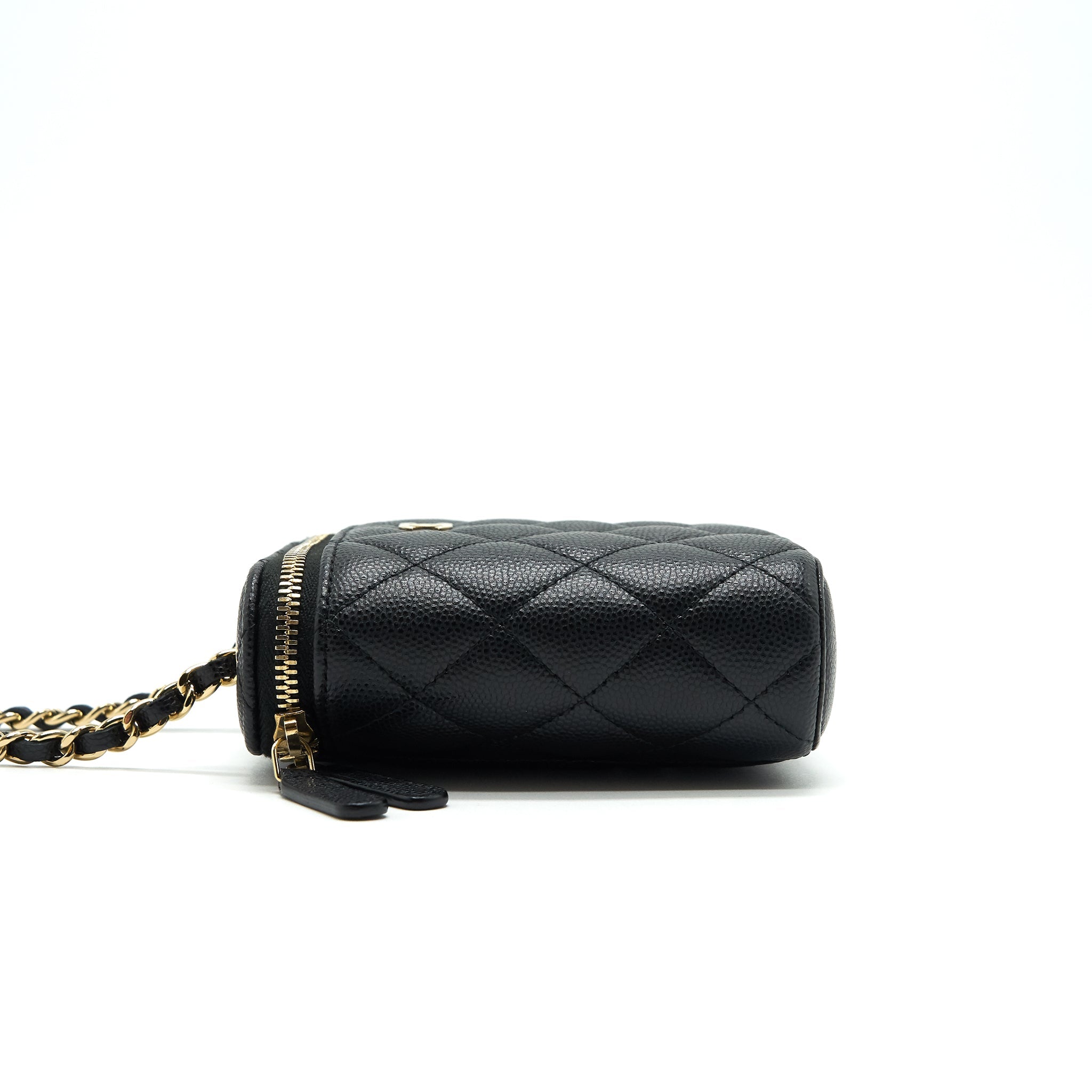 CHANEL LONG VANITY ON CHAIN CAVIAR BLACK LGHW