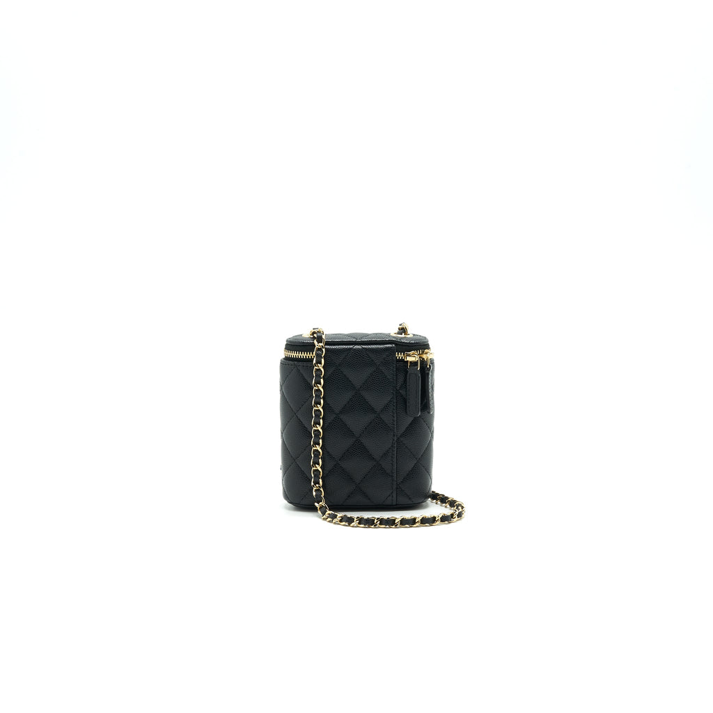 CHANEL LONG VANITY ON CHAIN CAVIAR BLACK LGHW