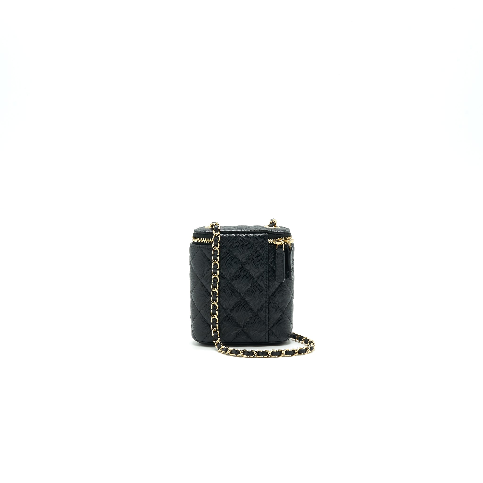 CHANEL LONG VANITY ON CHAIN CAVIAR BLACK LGHW