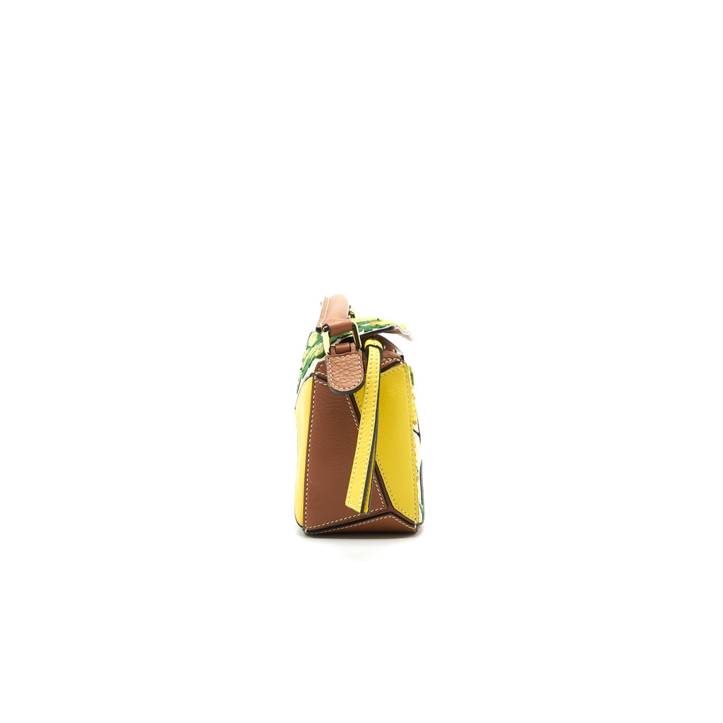 LOEWE MINI PUZZLE BAG KIWI SUEDE