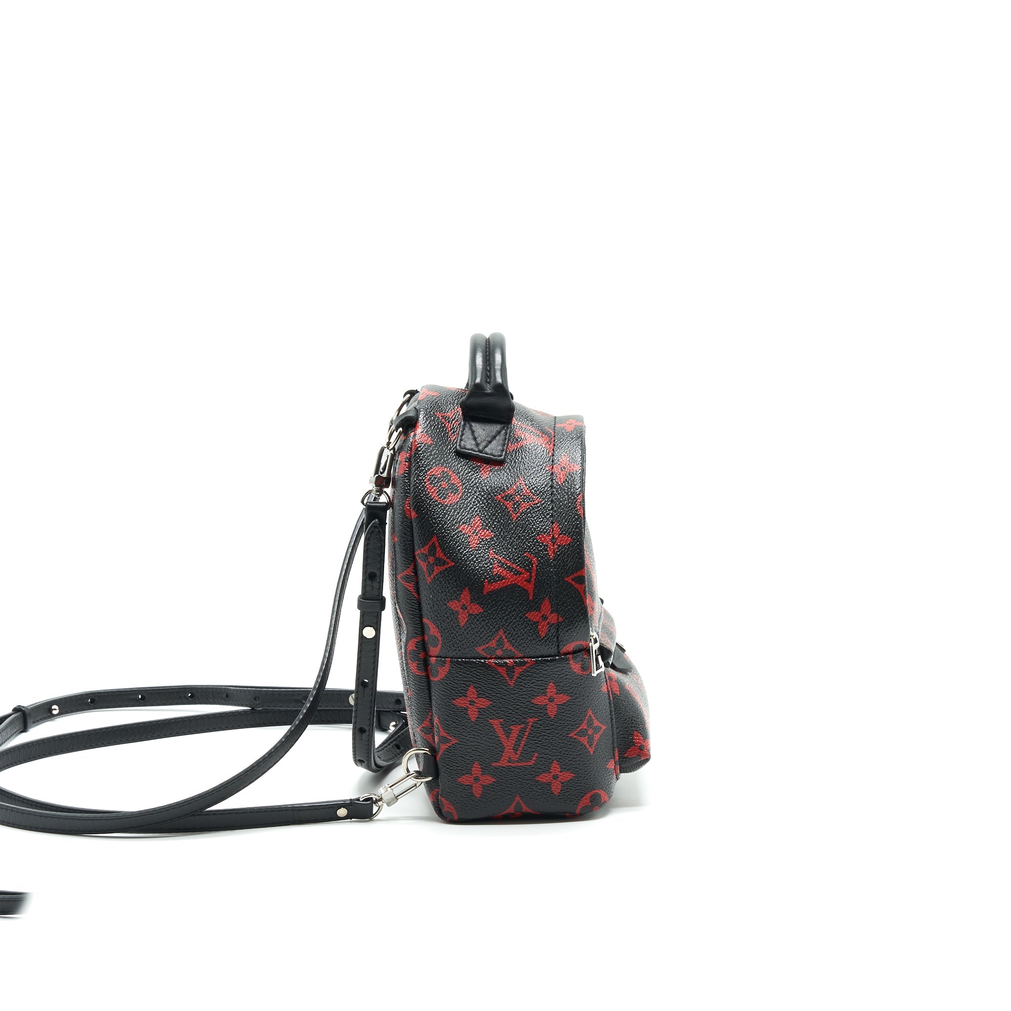 LOUIS VUITTON PALM SPRINGS MINI BACKPACK IN BLACK AND RED