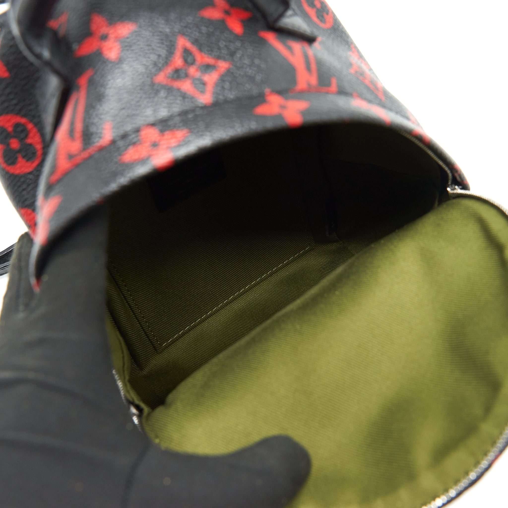 LOUIS VUITTON PALM SPRINGS MINI BACKPACK IN BLACK AND RED