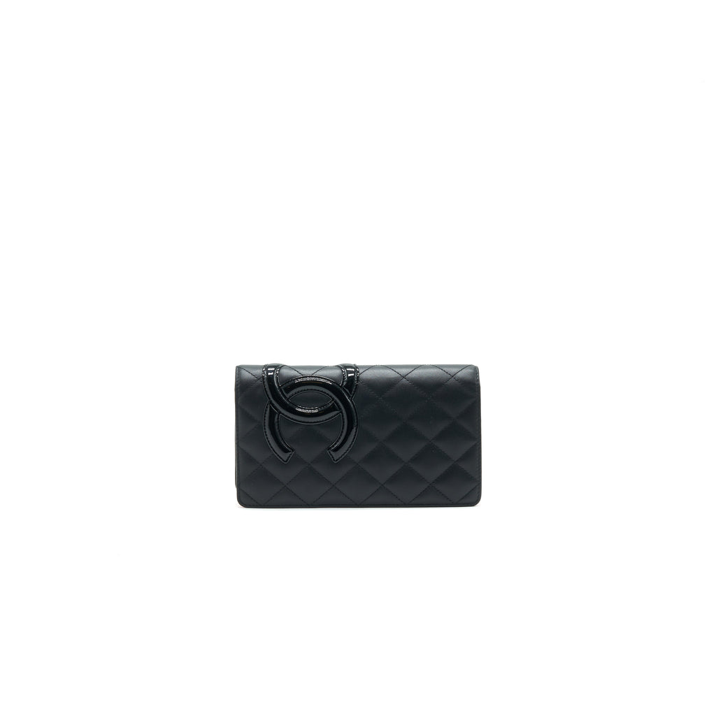 CHANEL CAMBON LINE BIFOLD LONG WALLET BLACK