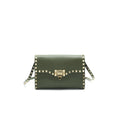VALENTINO SMALL ROCKSTUD CALFSKIN CROSSBODY BAG KHAKI