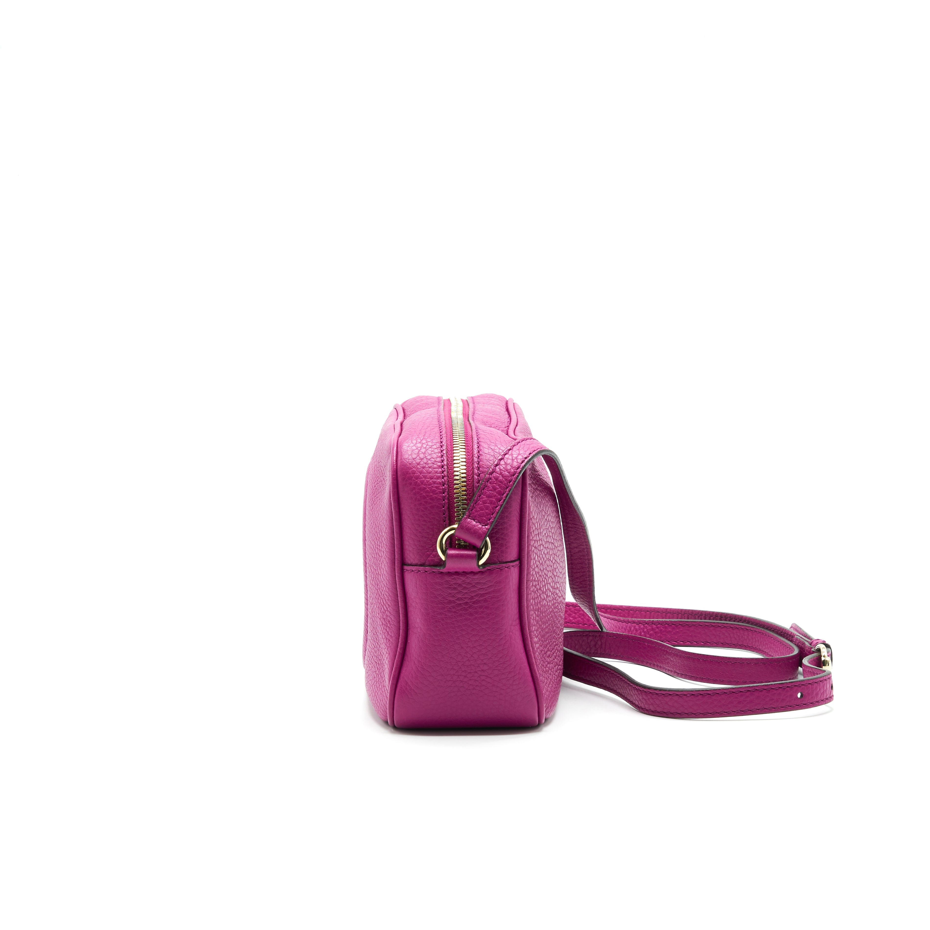 GUCCI SOHO SMALL LEATHER DISCO BAG HOT PINK