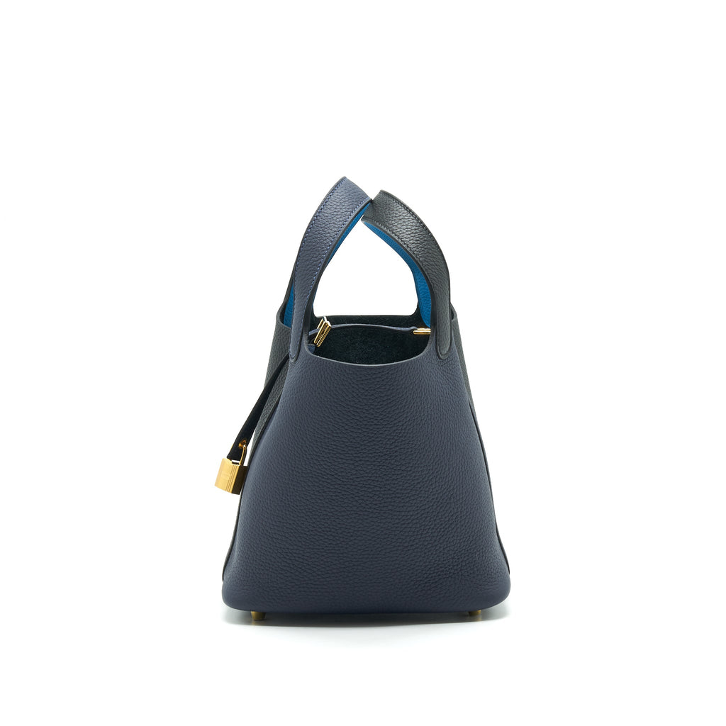 HERMES PICOTIN 18 BLEU NUIT/NOIR/BLUE FRIDA