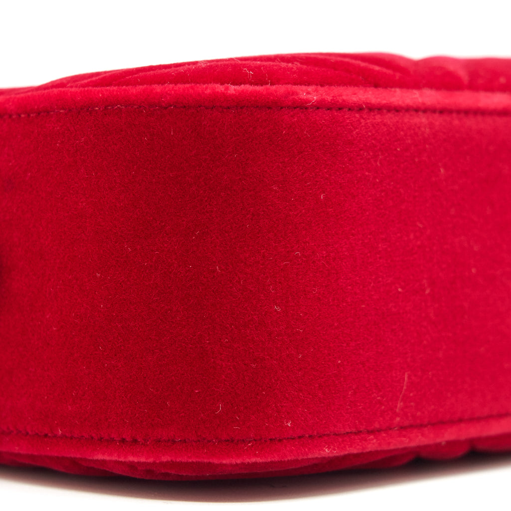 GUCCI MARMONT VALVET CAMERA BAG RED GHW