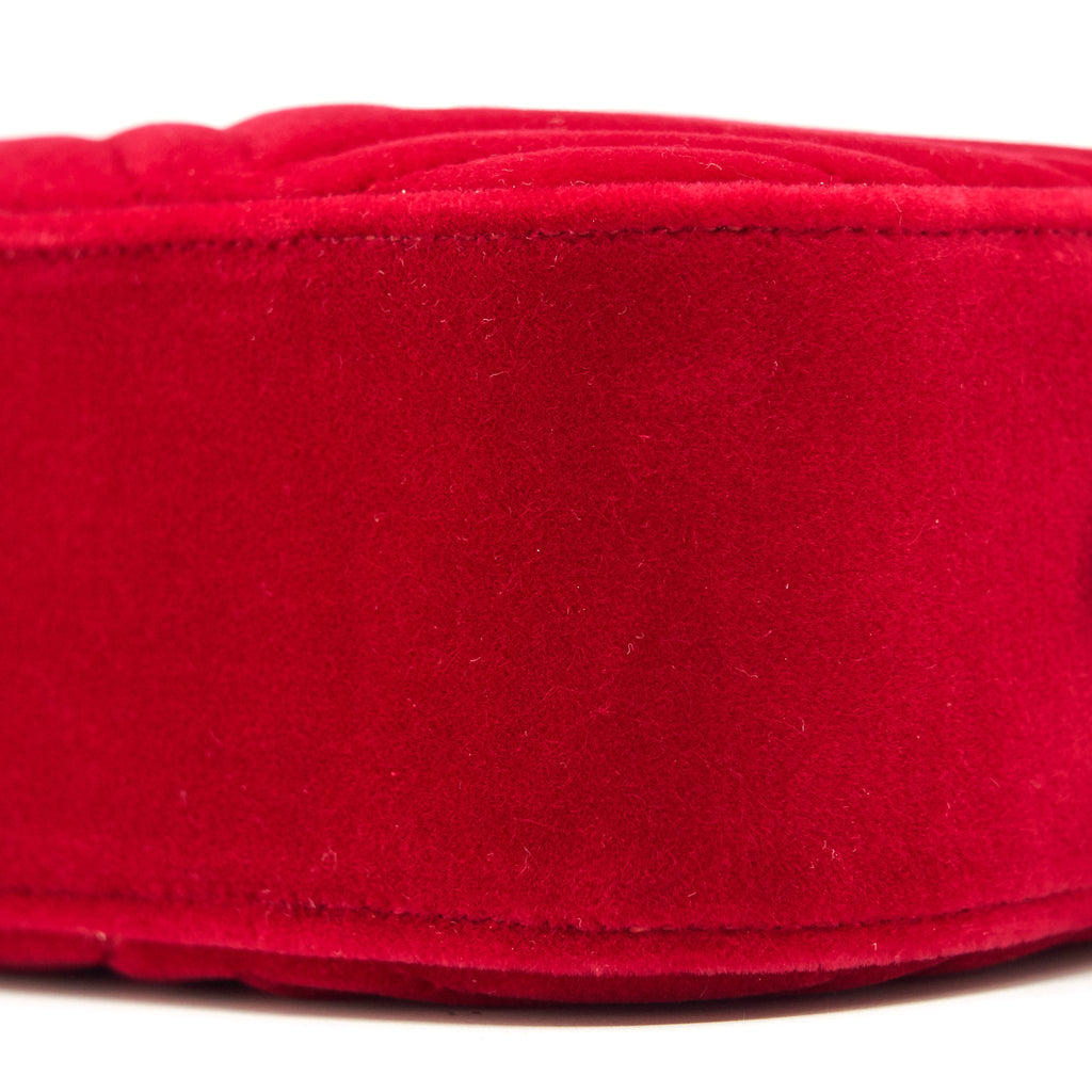 GUCCI MARMONT VALVET CAMERA BAG RED GHW