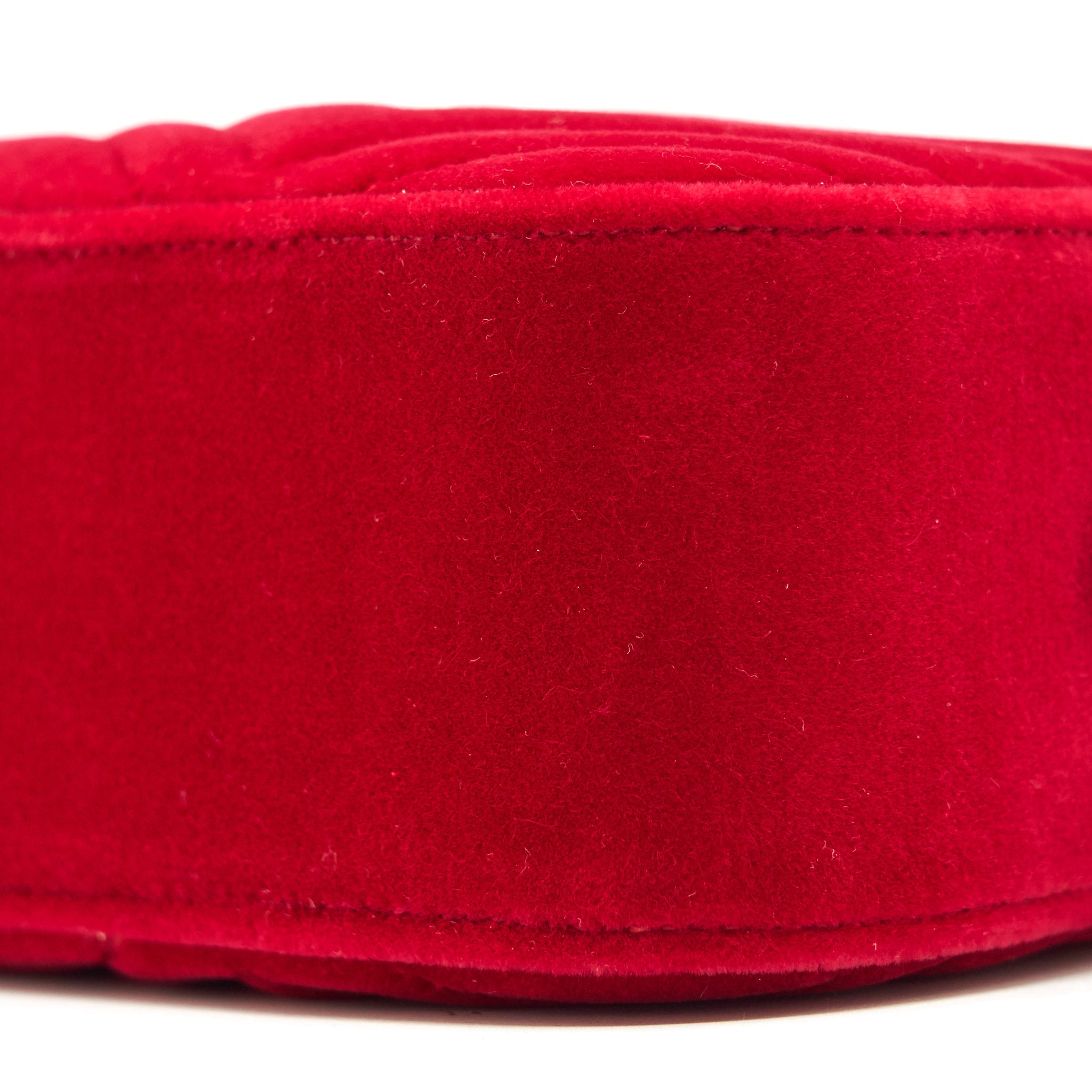 GUCCI MARMONT VALVET CAMERA BAG RED GHW