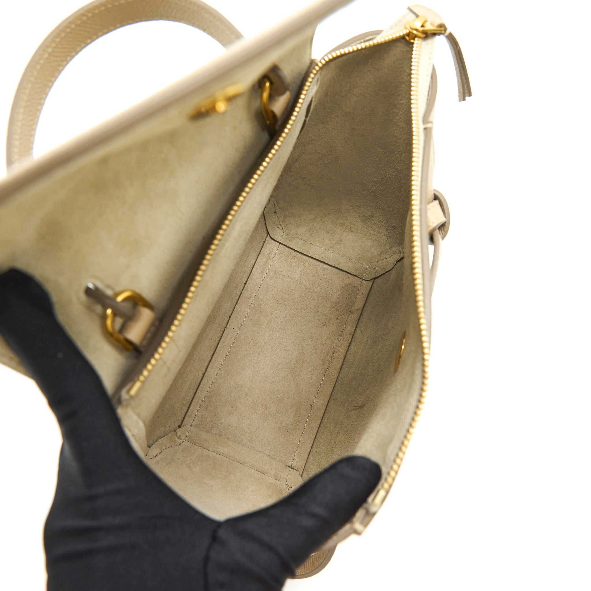 CELINE NANO BELT TRAINED CALFSKIN TAUPE