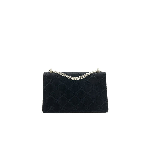 GUCCI DIONYSUS GG MEDIUM VELVET BLACK SHOULDER BAG