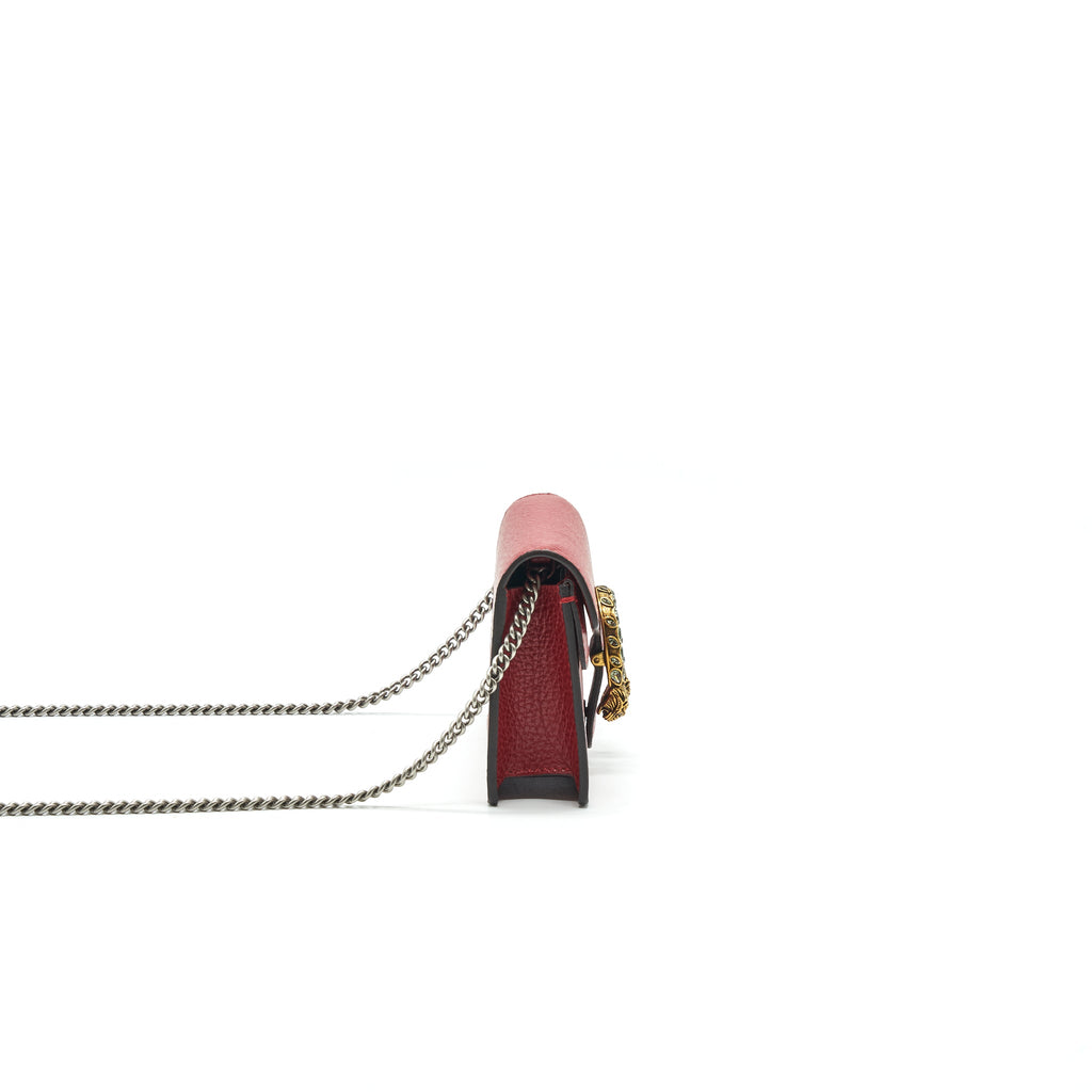 GUCCI DIONYSUS LEATHER SUPER MINI BAG RED