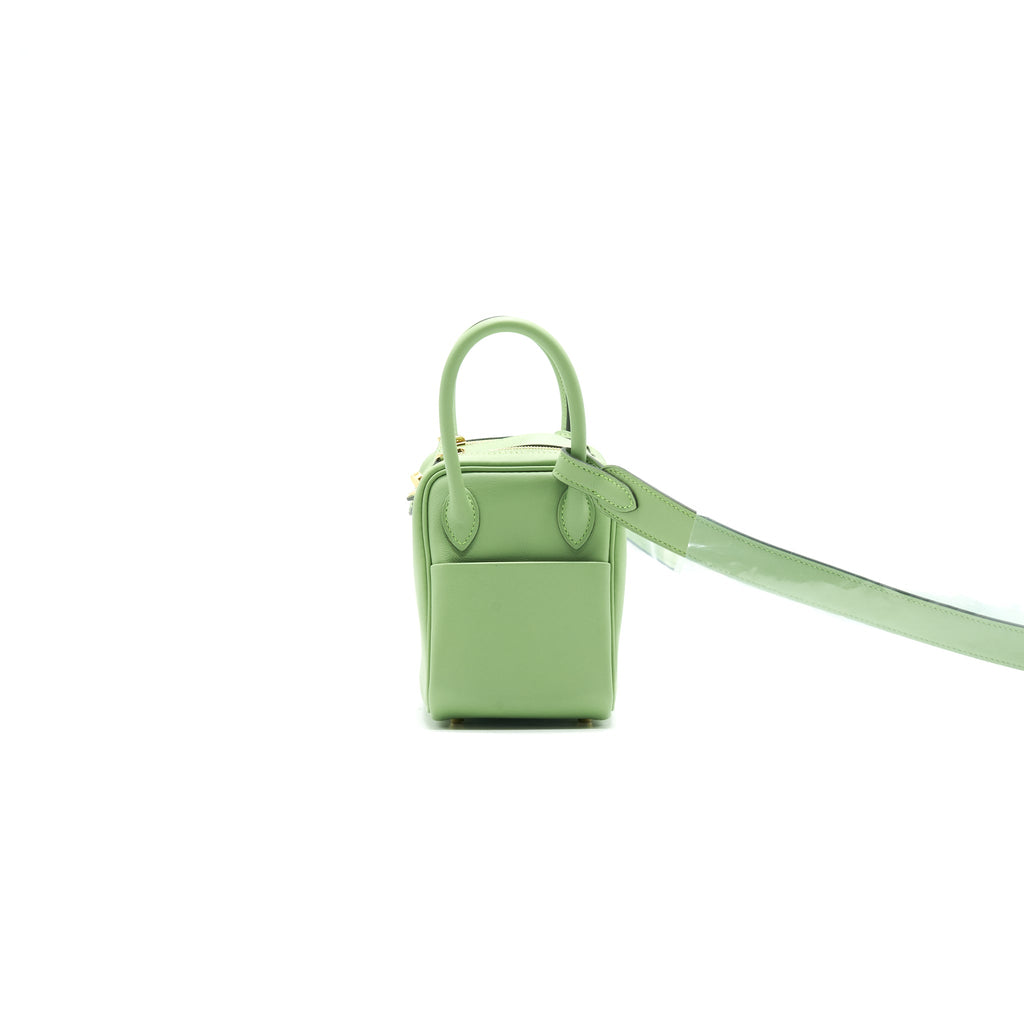 HERMES MINI LINDY 3I VERT CRIQUET GHW