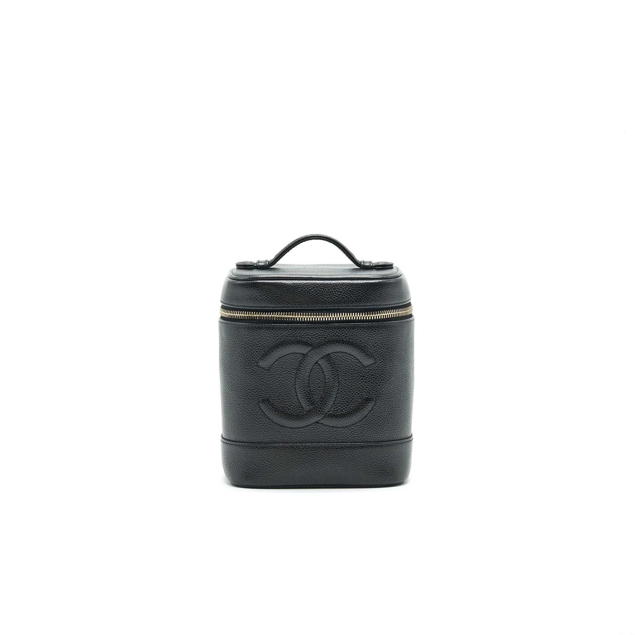 CHANEL VINTAGE VANITY CASE CAVIAR BLACK GHW