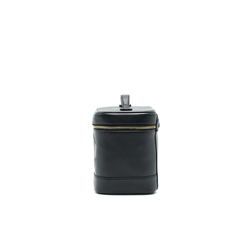 CHANEL VINTAGE VANITY CASE CAVIAR BLACK GHW