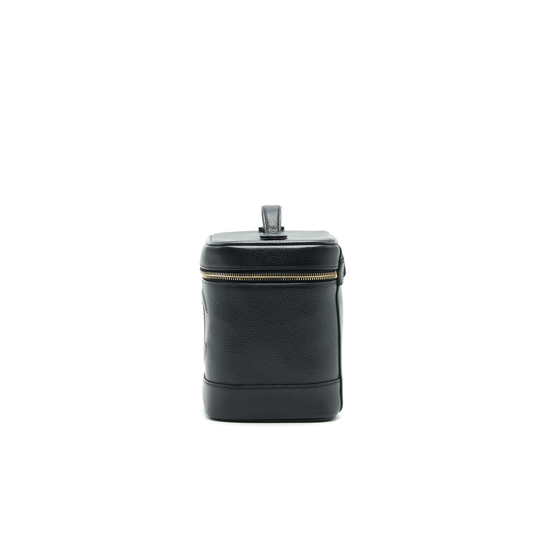 CHANEL VINTAGE VANITY CASE CAVIAR BLACK GHW