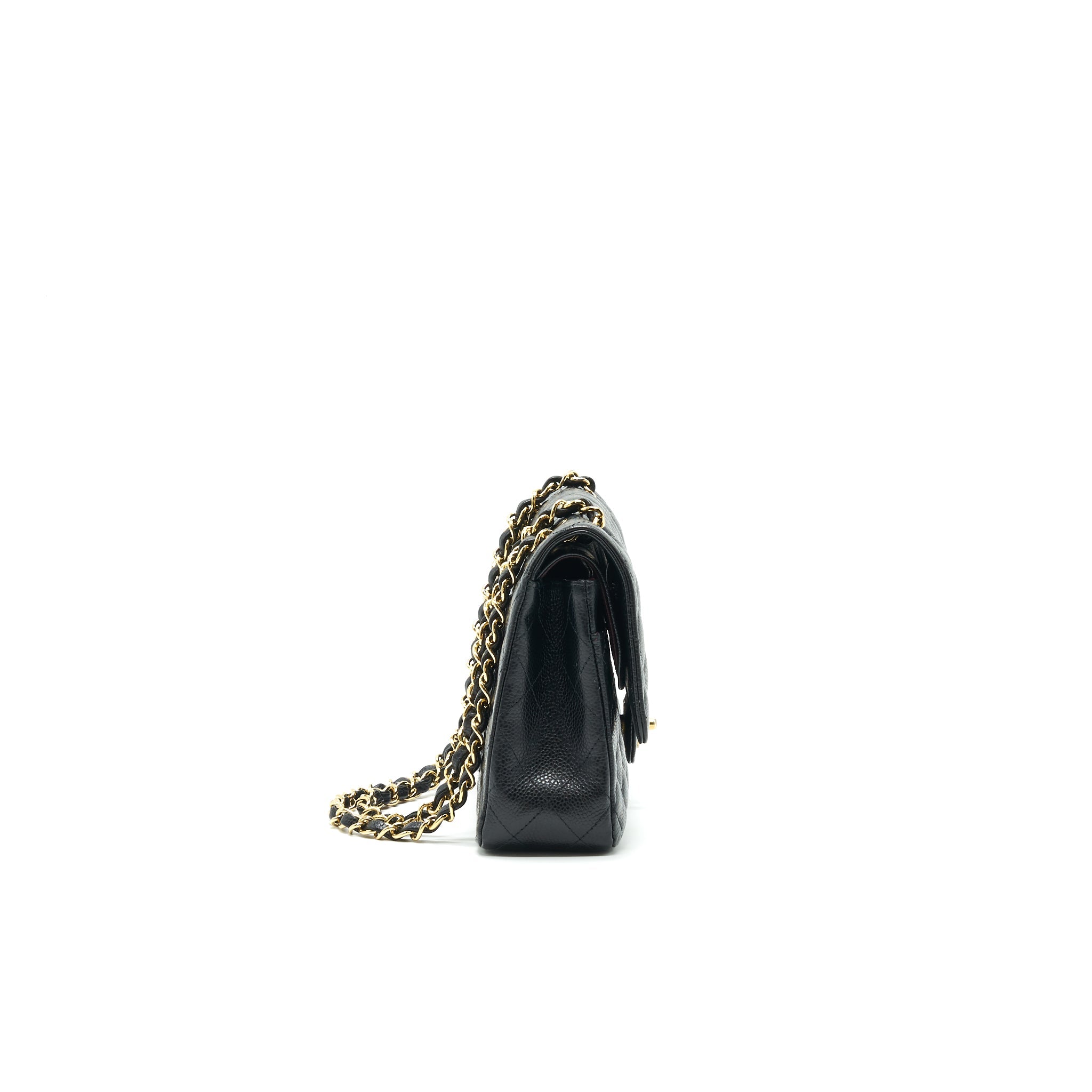 CHANEL MEDIUM CLASSIC DOUBLE FLAP BAG CAVIAR BLACK GHW SERIAL16
