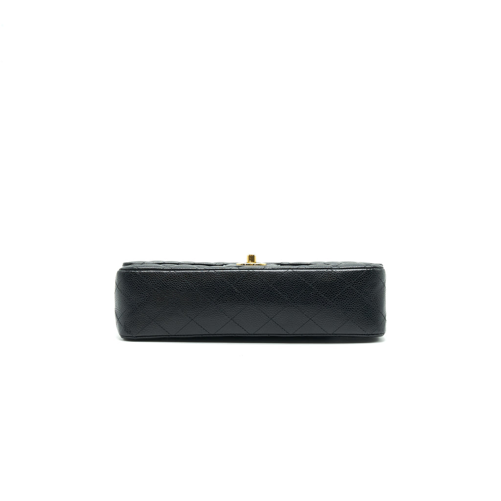 CHANEL MEDIUM CLASSIC DOUBLE FLAP BAG CAVIAR BLACK GHW SERIAL16