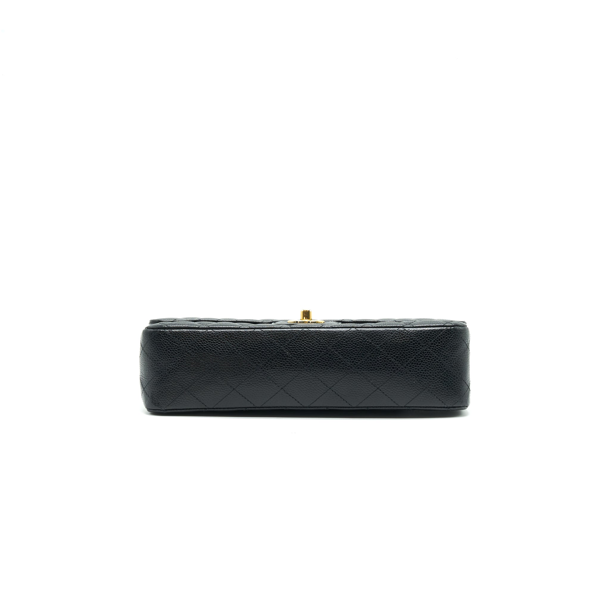 CHANEL MEDIUM CLASSIC DOUBLE FLAP BAG CAVIAR BLACK GHW SERIAL16