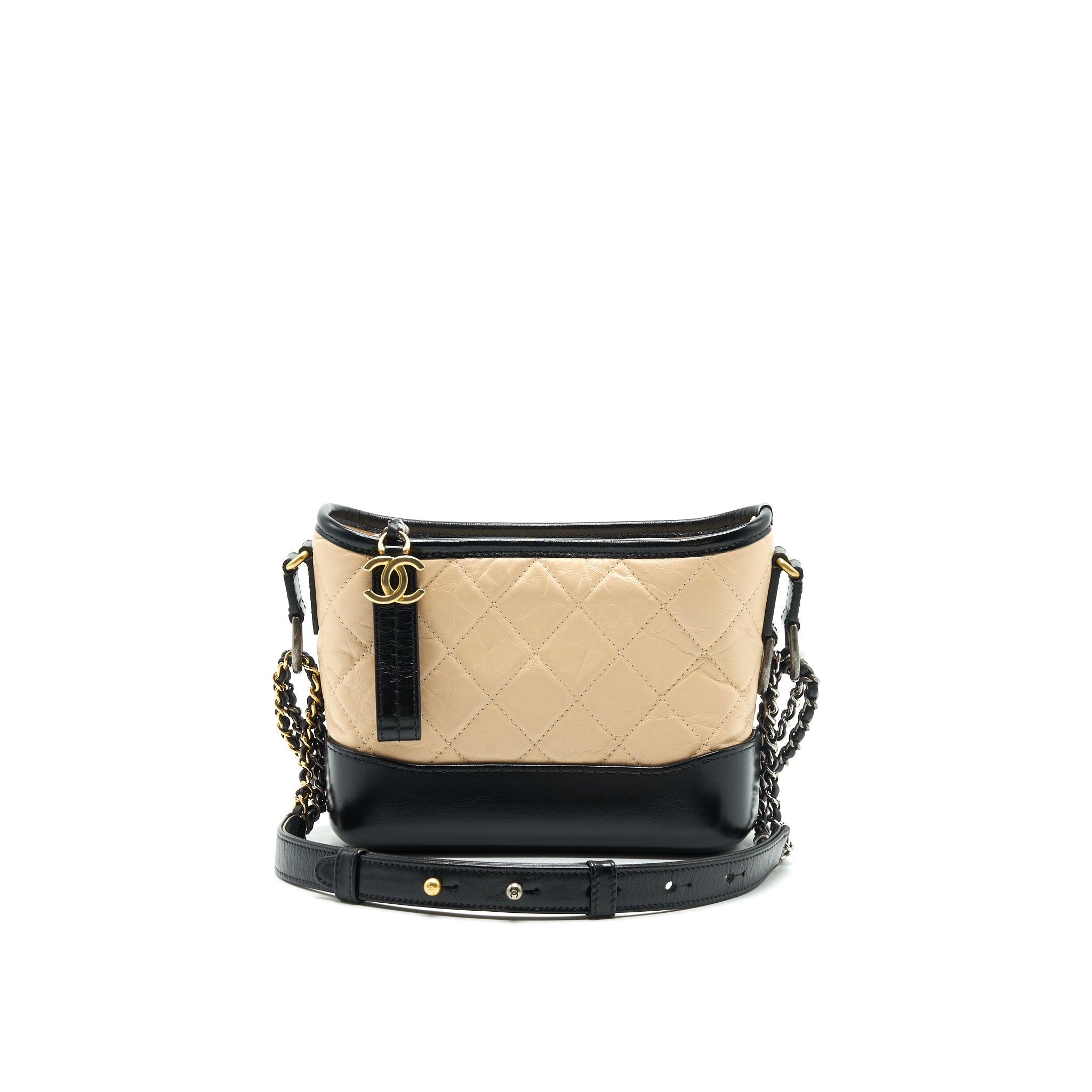 CHANEL SMALL GABRIELLE HOBO BAG BEIGE/BLACK