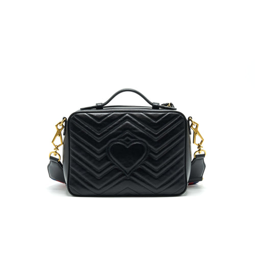 GUCCI GG MARMONT MATELASSÉ SHOULDER BAG BLACK