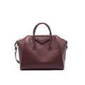 GIVENCHY ANTIGONA MEDIUM BURGUNDY TRAINED LEATHER HANDBAG