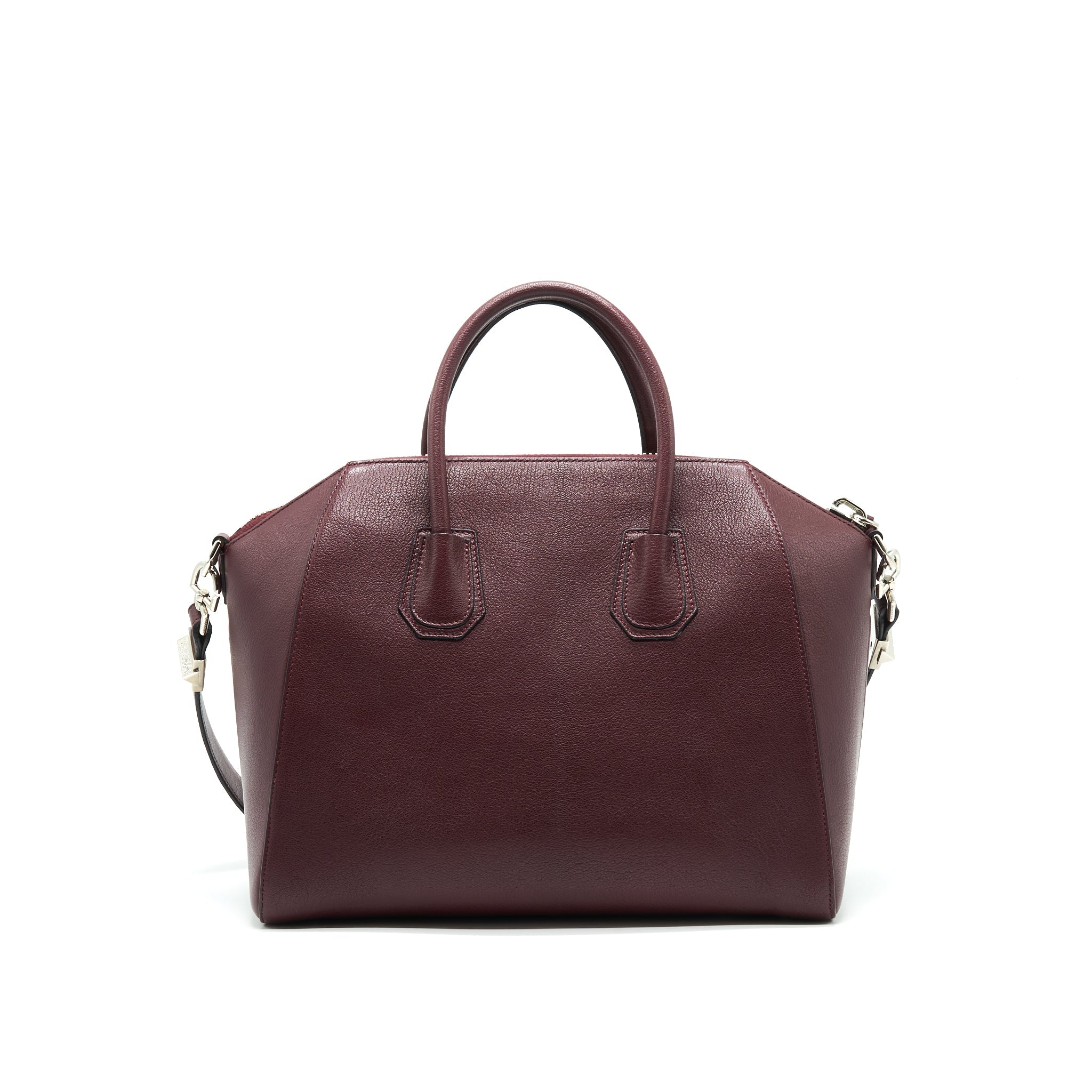 GIVENCHY ANTIGONA MEDIUM BURGUNDY TRAINED LEATHER HANDBAG