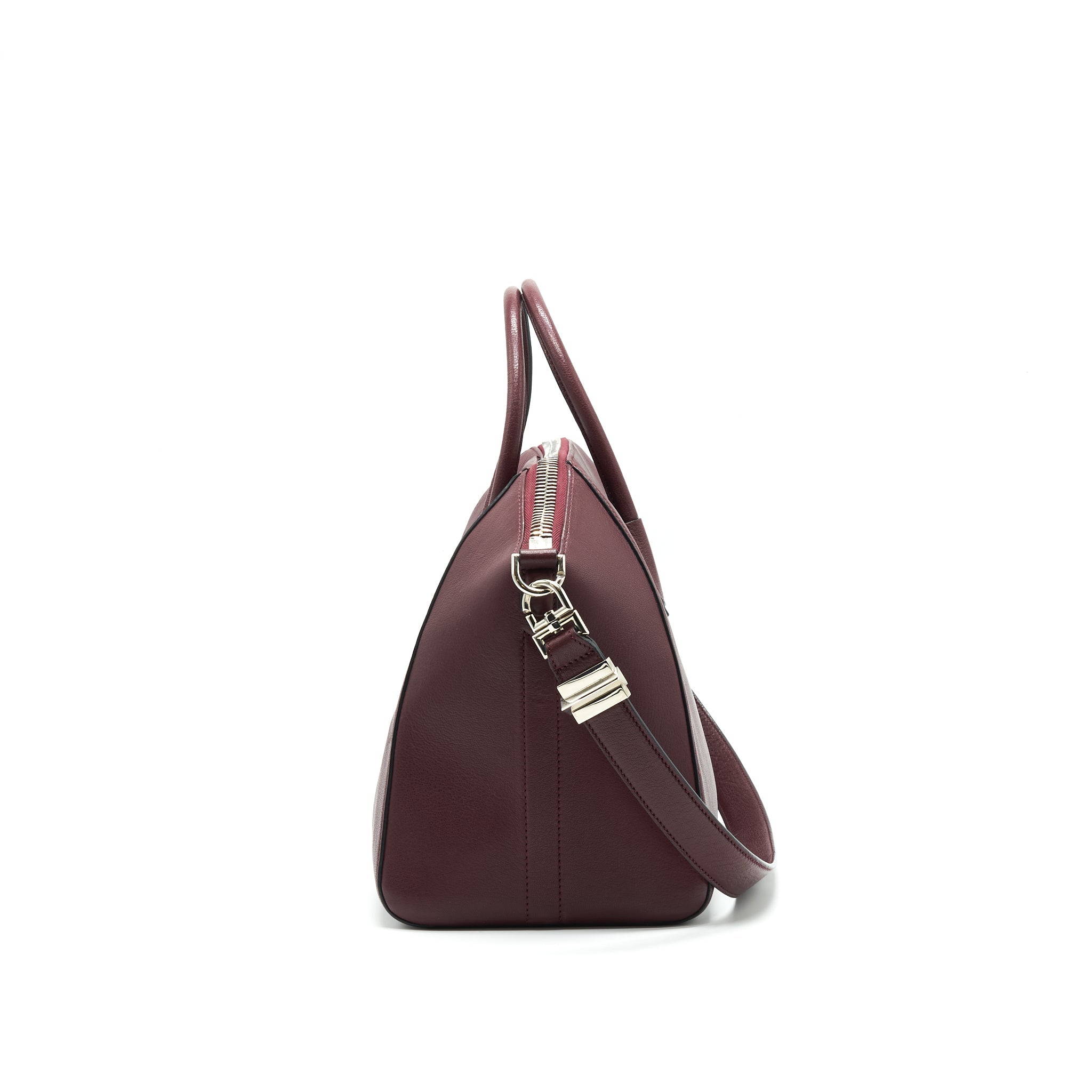 GIVENCHY ANTIGONA MEDIUM BURGUNDY TRAINED LEATHER HANDBAG