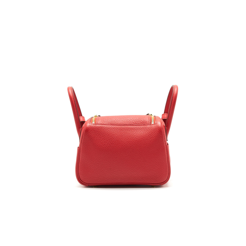 HERMES MINI LINDY ROUGE TOMATE GHW