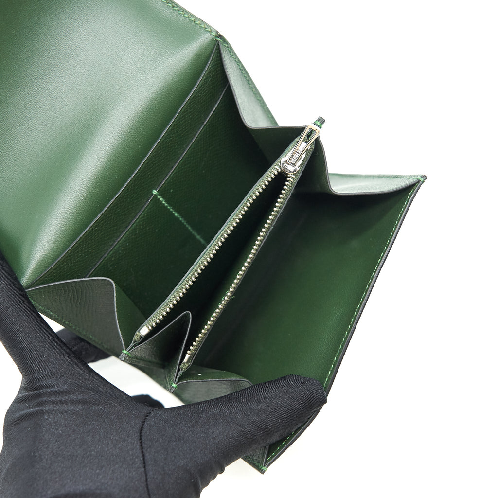 HERMES CONSTANCE WALLET DARK GREEN