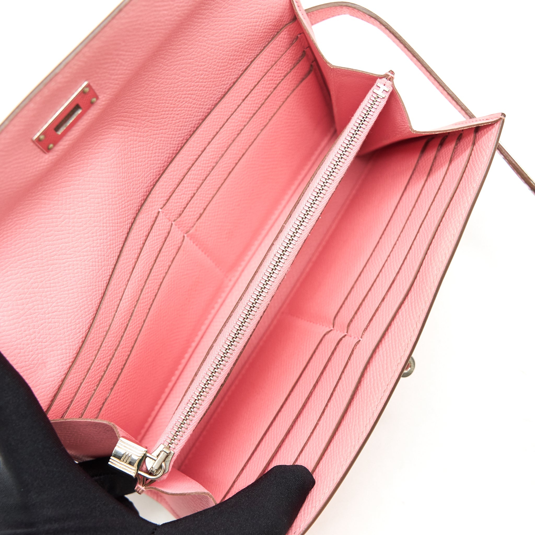 HERMES KELLY LONG WALLET PINK