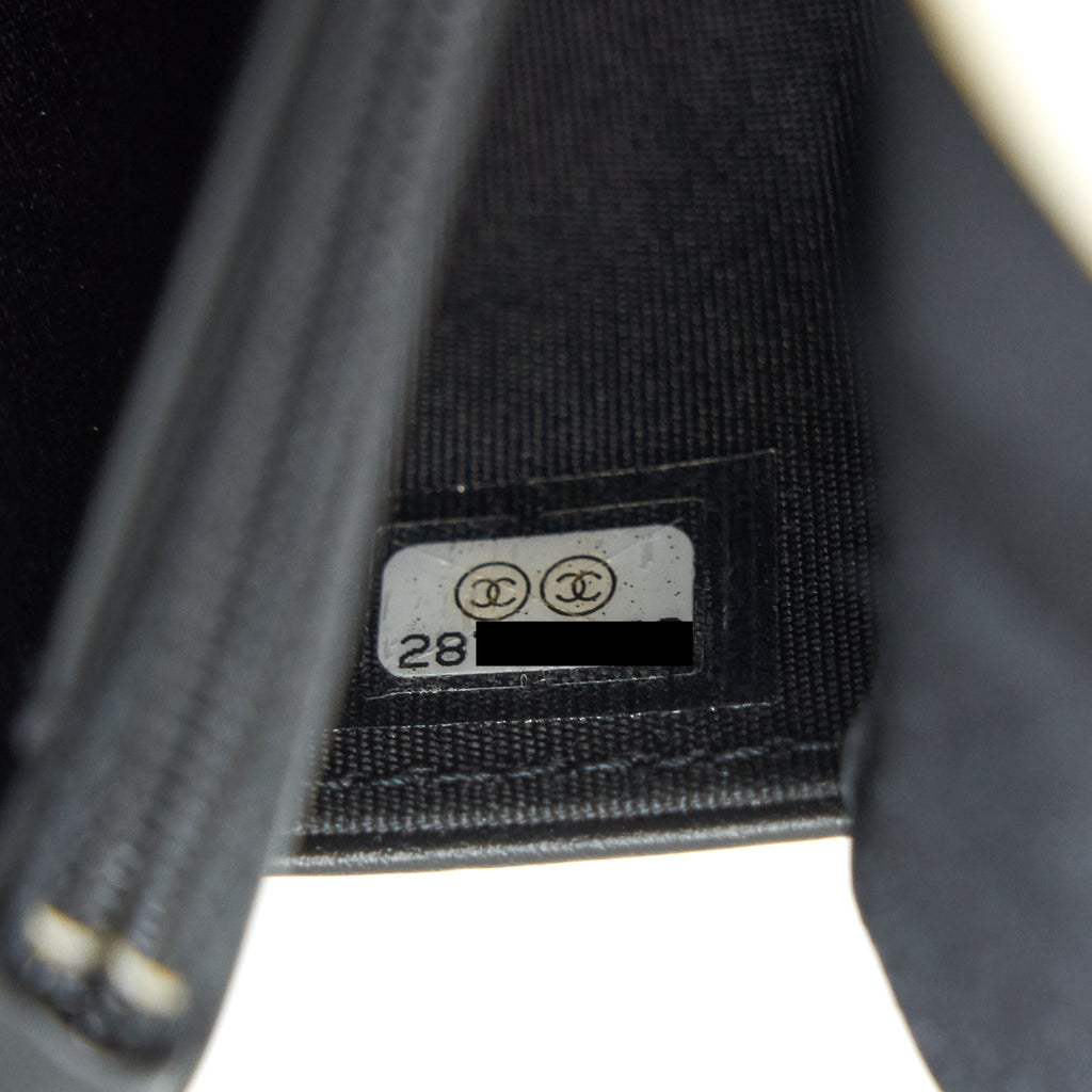 CHANEL HOUNDSTOOTH TWEED WALLET ON CHAIN BLACK/ WHITE