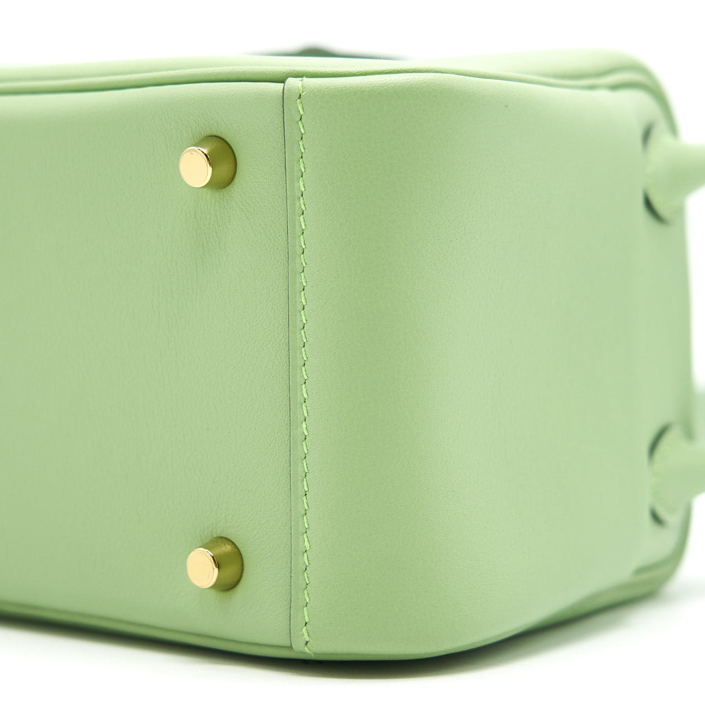 HERMES MINI LINDY 3I VERT CRIQUET GHW